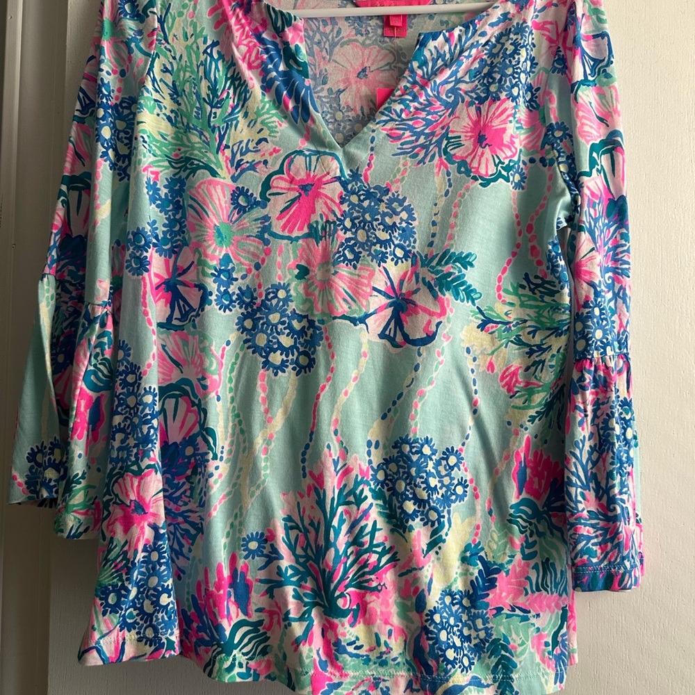 Lilly Pulitzer Multicolor Floral V-Neck Blouse